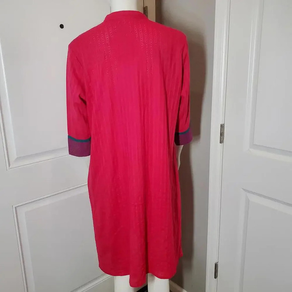 Beautiful Fuscia Cotton Kurti Tunic Sequin Embellished Women's Size XL 101cm - Picture 13 of 16